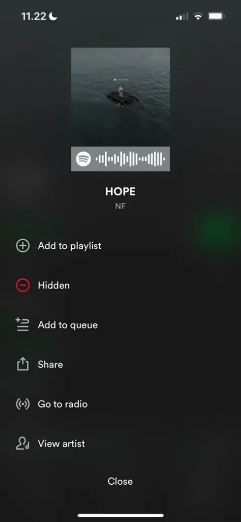 how to unhide songs on spotify