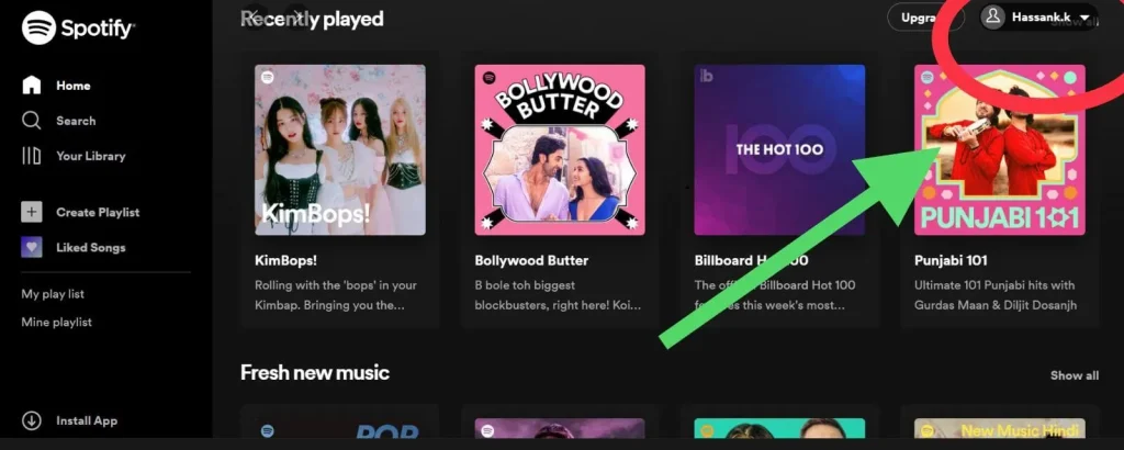 Screen Shot of Spotify to Sign out from all Devices