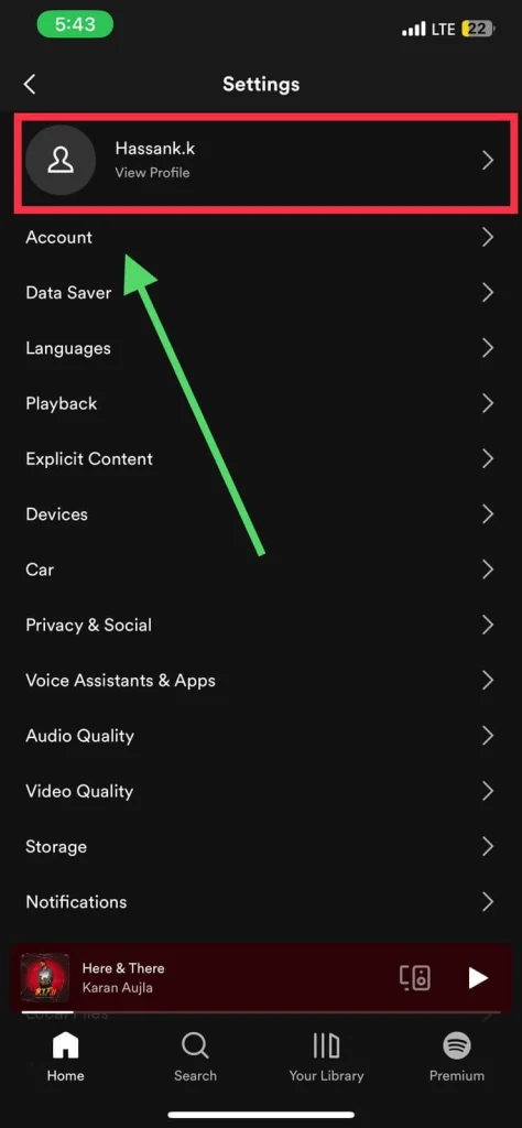 How to add friends on Spotify with Facebook on mobile step 2