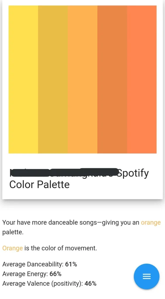 Orange Palette of Spotify color Palette