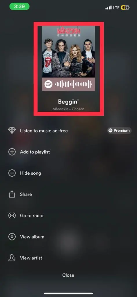 How To Generate Spotify Codes on Phone step 2
