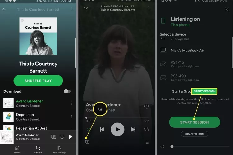 Infographics on how to listen to Spotify with Friends