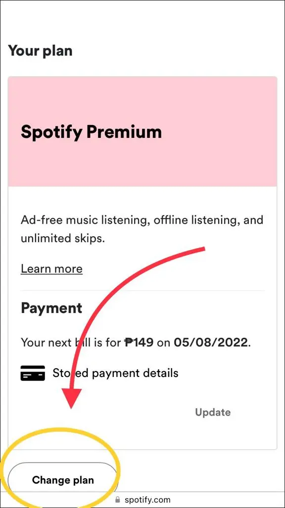 How to Change Payment Method on Spotify step 5