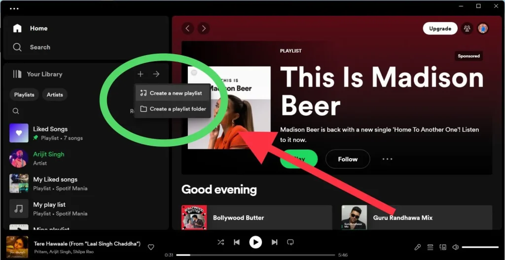 How to share liked songs and playlist on Spotify Pc step 2