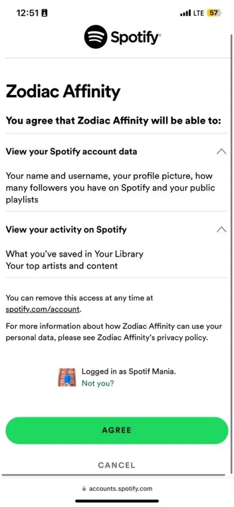 How to Get Zodiac Affinity Spotify step 3