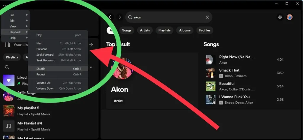 disable shuffle mode on Spotify
