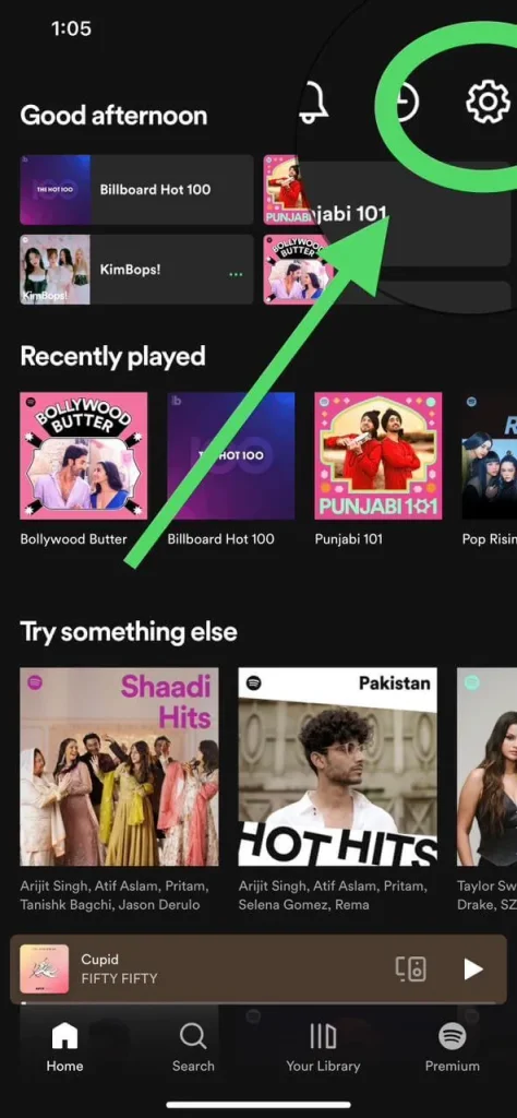 Spotify stops playing when screen is off by clearing cache step 1