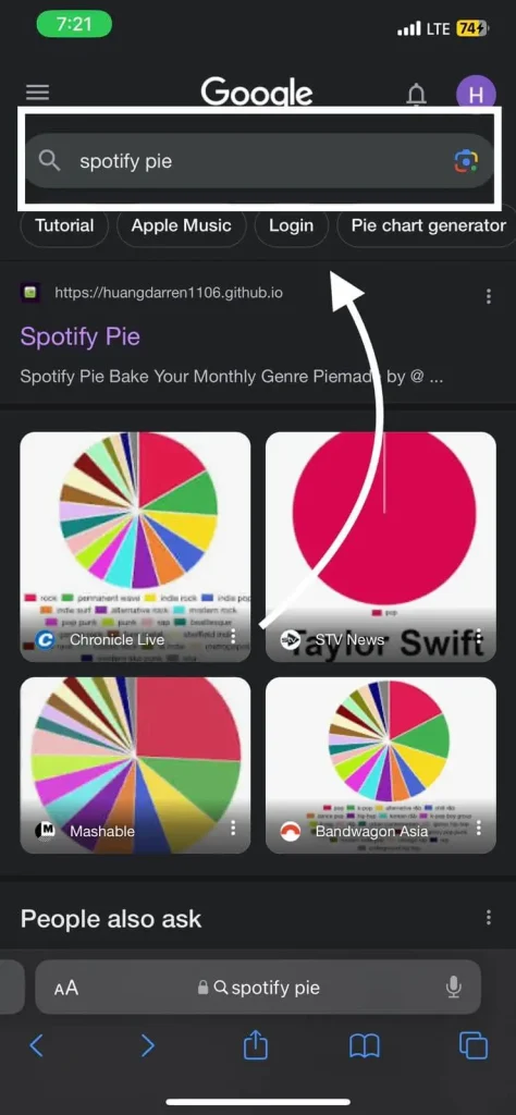 how to get Spotify pie chart step 1
