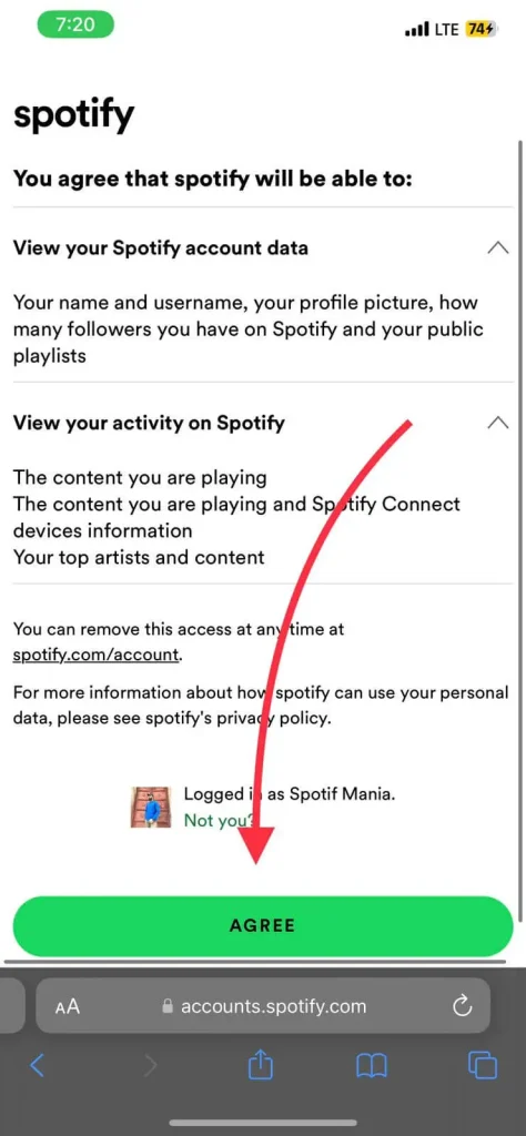 how to get Spotify pie chart step 1