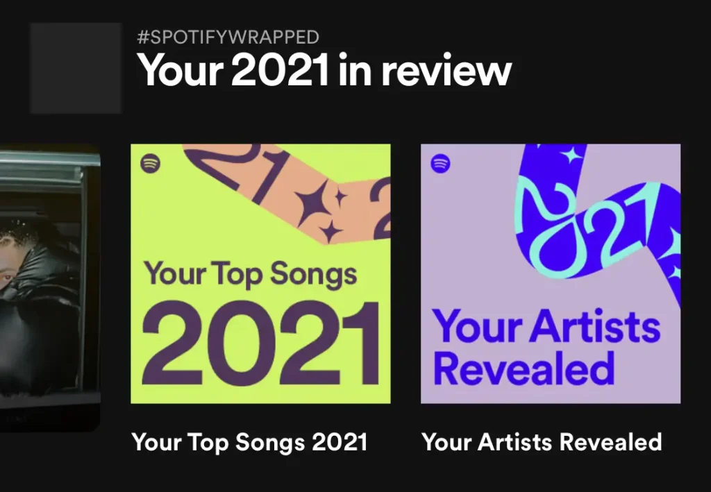 Spotify Wrapped of year 2021