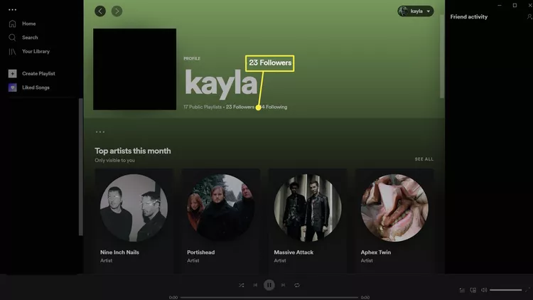 How to remove followers on Spotify step 2