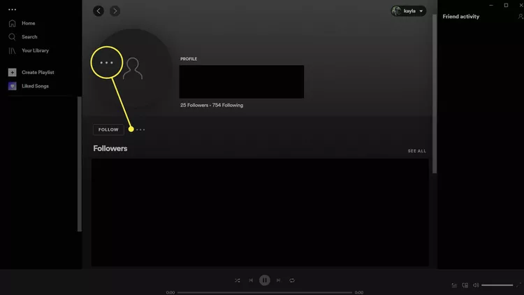 How to remove followers on Spotify step 3
