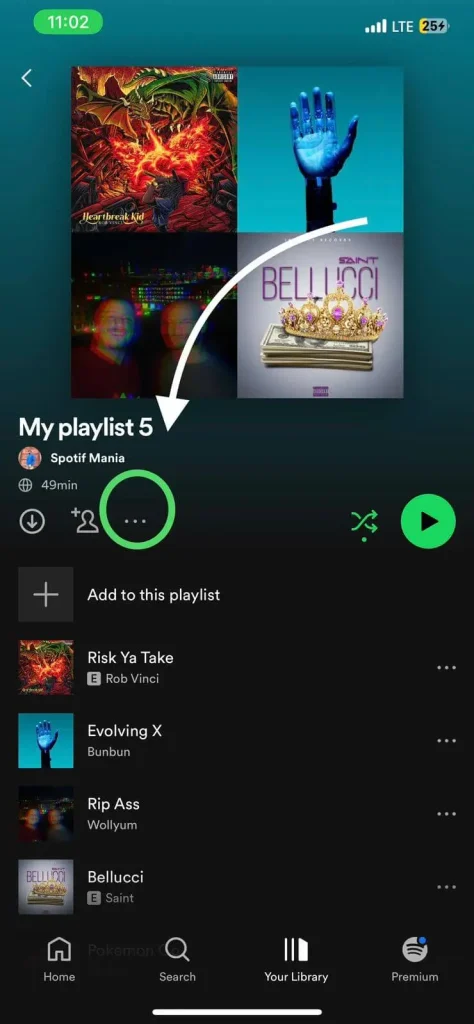how to clear queue on Spotify step 4