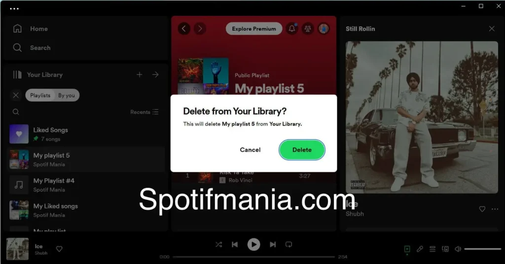 How to delete Spotify playlist on Pc and MACOS step 5