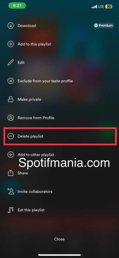 how to delete Spotify playlist on iPhone step 4